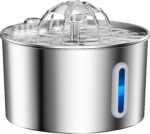 Cat Water Fountain Stainless Steel - 74oz/2.2L Automatic Large Pet Watering Bowl Dispenser for Indoor Dogs - Drinking Fountains with 3 Filter, Gifts for Cats and Kitty - Dog Waterer Bowls No Spill - Image 6