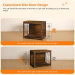 DWANTON 32.5" Dog Crate Furniture with Cushion, Wooden Kennel Table Indoor - Image 3