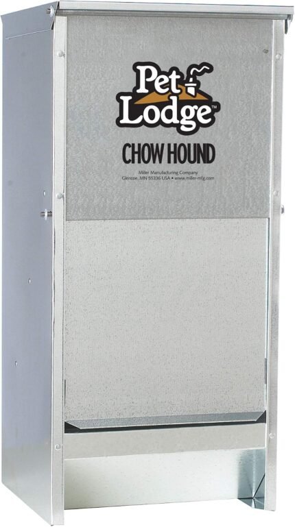 Pet Lodge® Automatic Dog Feeder | Chow Hound Outdoor Pet Feeder | Tough Galvanized Steel | Made in USA (12 Pound)