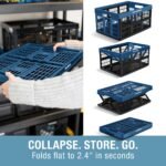 CleverMade Collapsible Utility Crates For Storage, 45L 3 Pack, Ocean - Image 6