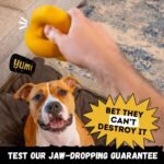 Indestructible Dog Ball - Lifetime Replacement - Durable Dog Toy for Aggressive Chewers - Safe, Non-Toxic Natural Rubber - Chew, Tug & Fetch - Tough, Heavy Duty Chew Toy - 4” (Softball Size) - Image 3