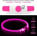 Led Dog Collar,BSEEN USB Rechargeable Light up Flash Dog Necklace - Image 2
