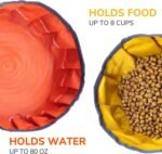 LumoLeaf Collapsible Dog Travel Bowl, 2 Packs Large 68oz/80oz Lightweight Foldable Bowl, Water and Food Bowls for Pets Dogs with Zipper (8+10 Cups) - Image 3