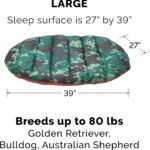 Furhaven Outdoor Travel Dog Bed for Large/Medium Dogs w/ Carry Bag, Washable & Foldable, Great for Crates & Kennels - Trail Pup Travel Pillow Mat w/ Stuff Sack Bag - Paprika/Camo-Paw, Large - Image 3