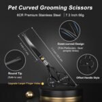CIICII Dog Grooming Scissors Kit, 7 Inch Safety Pet Cat Shears Set (Black) - Image 3