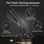 CIICII Dog Grooming Scissors Kit, 7 Inch Safety Pet Cat Shears Set (Black) - Image 4
