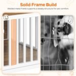 YATINEY Dog Crate Furniture, Wooden Dog Kennel with Storage, Indoor Pet Crate End Table, Two-Tier Small Dogs House, Chew-Proof, for Living Room, Bedroom, White and Walnut DC01WH - Image 4