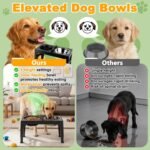 4-in-1 Elevated Dog Bowl Stand with Slow Feeder, 5 Adjustable Heights - Image 3