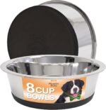 Neater Pet Brands Stainless Steel Dog Bowls with Non-Slip Rubber Bottom – Set of 2, 8 Cup (64 oz), Black - Heavy Duty Metal Dog Bowl, Dishwasher Safe, Food or Water Bowl, Ideal for Large Dogs - Image 4