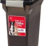IRIS USA Dog Food Storage Container, Up to 13 lbs, Smoke, Made in USA