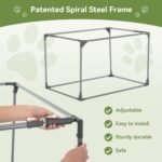 PETSFIT 30" Soft Portable Dog Crate – Patented Spiral Sturdy Frame, Collapsible Travel Kennel for Medium Dogs, 3 Mesh Door, Lockable Zippers, Indoor & Car Use Green - Image 3