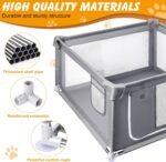 48x48x26 Inch Dog Playpen with Gate, Foldable Indoor Pet Fence - Image 2