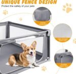 48x48x26 Inch Dog Playpen with Gate, Foldable Indoor Pet Fence - Image 4