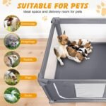 48x48x26 Inch Dog Playpen with Gate, Foldable Indoor Pet Fence - Image 6
