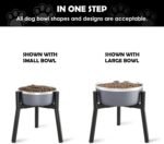 SHAINFUN Adjustable Dog Bowl Stand, Tall Elevated Feeder for 7-10.6" Bowls, Metal Single Raised Holder, 11" Tall (Bowl Not Included) - Image 6