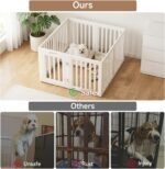 EVERFRONT Dog Playpen Indoor, Puppy Playpen, White 24" H, 10 Panels - Image 3