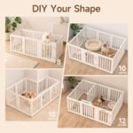EVERFRONT Dog Playpen Indoor, Puppy Playpen, White 24" H, 10 Panels - Image 5
