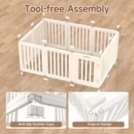 EVERFRONT Dog Playpen Indoor, Puppy Playpen, White 24" H, 10 Panels - Image 6