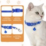 48 Pcs Small Dog Collar and Leash Set, Soft Nylon 8-14 Inch Adjustable Puppy Cat Kitten Collars with Bell Walking Training Rope for Newborn Small Pet (Multicolor, Solid Pattern) - Image 4