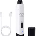 Casfuy Dog Nail Grinder Upgraded – Professional 2-Speed Whisper-Quiet Electric Pet Nail Trimmer Painless Paws Grooming & Smoothing for Small Medium Large Dogs & Cats (White)