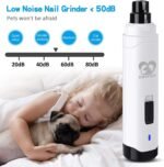 Casfuy Dog Nail Grinder Upgraded - Professional 2-Speed Whisper-Quiet Electric Pet Nail Trimmer Painless Paws Grooming & Smoothing for Small Medium Large Dogs & Cats (White) - Image 3
