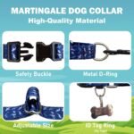 Martingale Collar for Dogs with Buckle Heavy Duty Boy Dog Collar for Medium Dogs, Deep Blue Shark - Image 3