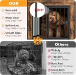 EasyCom 55" Wooden Double Dog Crate Furniture, Brown (DC102) - Image 4