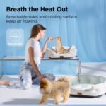 Bedsure Cooling Small Dog Bed, Round Washable, 20Inch Arctic Cooling Blue - Image 3
