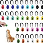 30 Pcs Dog Training Clicker with Wrist Strap, Pet Behavioral Training Clickers for Obedience and Positive Reinforcement, Puppy Trainer Supplies for Dogs Cats Horses Birds (Multicolor)