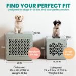 KindTail PAWD Collapsible Dog Crate, Portable Indoor Outdoor Kennel for Dogs 15–25 lbs, French Bulldog, Dachshund, Maltese, Pomeranian, Medium, 26" L x 20" W x 21" H, 12 lbs, White - Image 4