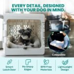 KindTail PAWD Collapsible Dog Crate, Portable Indoor Outdoor Kennel for Dogs 15–25 lbs, French Bulldog, Dachshund, Maltese, Pomeranian, Medium, 26" L x 20" W x 21" H, 12 lbs, White - Image 5