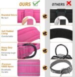 AUBELL Reflective Tactical Heavy Duty Dog Collar with Handle,Pink L - Image 3