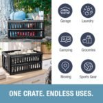 CleverMade Collapsible Utility Crates For Storage, 60L 3 Pack, Obsidian - Image 2