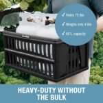 CleverMade Collapsible Utility Crates For Storage, 60L 3 Pack, Obsidian - Image 3