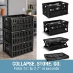 CleverMade Collapsible Utility Crates For Storage, 60L 3 Pack, Obsidian - Image 5