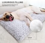 KSIIA Washable Dog Bed Medium Size Dog Crate Bed Plush Pet Mat 36"x27" Gray - Image 3