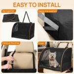 Dog Car Seat, Enclosed Carrier for Pets Travel Safety Dog Crate Soft-Sided Covered Car Kennel Carrier for Backseat for Medium Dogs - Image 3