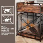 Fulhope Dog Crate Furniture, 48" Heavy Duty Wooden Dog Crate End Table, XL Dog Kennel Furniture Large Breed, Decorative Dog Kenne Indoor with 3 Drawers & Steel Tubes 48" L x28 W x36 H (Rustic Brown) - Image 7