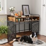 Fulhope Dog Crate Furniture, 48" Heavy Duty Wooden Dog Crate End Table, XL Dog Kennel Furniture Large Breed, Decorative Dog Kenne Indoor with 3 Drawers & Steel Tubes 48" L x28 W x36 H (Rustic Brown) - Image 8