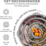 Outward Hound Fun Feeder Slo Bowl Dog Slow Feeder, Drop, Gray, 11.8" - Image 3
