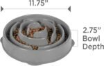 Outward Hound Fun Feeder Slo Bowl Dog Slow Feeder, Drop, Gray, 11.8" - Image 7