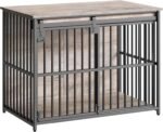 HOOBRO Dog Crate Furniture, 36.6" Heavy Duty Dog Kennel with Sliding Barn Door, Wooden Dog Cage Indoor, Decorative Side End Table for Small/Medium Dogs, Greige and Black GY162GW03G1 - Image 5