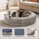 BALANCE Donut Dog Bed, 36 Inches Round Dog Bed Large Size Dogs Washable, Orthopedic Calming Dogs Beds for Kitten, Fluffy Plush Faux Fur Pet Bed with Anti-Slip Bottom - Image 4