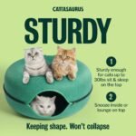 Cattasaurus 4-in-1 Peekaboo Cat Cave, Donut Tunnel, Self Warming Bed & Cat-Friendly Scratcher - Original Innovation, High-Density Felt, Extra Large for Multiple Cats up to 30-45 lbs, 12 Color Choices - Image 5