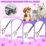 Professional Dog Grooming Scissors Set, 7 Inch/8 Inch Pet Grooming Scissors Chunkers Shears for Dog, Curved Dog Grooming Scissors, Thinning Shears for Dog with Grooming Comb - Image 3