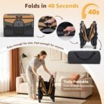 LOOBANI Dog Playpen for Small Dogs, 32"x24"x22", Foldable & Portable, Brown - Image 4