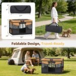 LOOBANI Dog Playpen for Small Dogs, 32"x24"x22", Foldable & Portable, Brown - Image 6