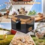 LOOBANI Dog Playpen for Small Dogs, 32"x24"x22", Foldable & Portable, Brown - Image 7