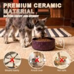 Dog Bowl，Ceramic Dog Bowls, 3 Cups 30.4OZ for Medium Dogs and Puppies，Non-Slip Weighted Pet Bowl, Can be Used as Food Bowl or Water Bowl with Paw Print Pattern (Purple Paw) - Image 3