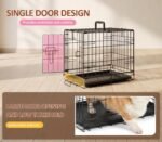 Portable Single Door Dog Crate, Durable Metal Wire Cage with Removable Tray - Image 3